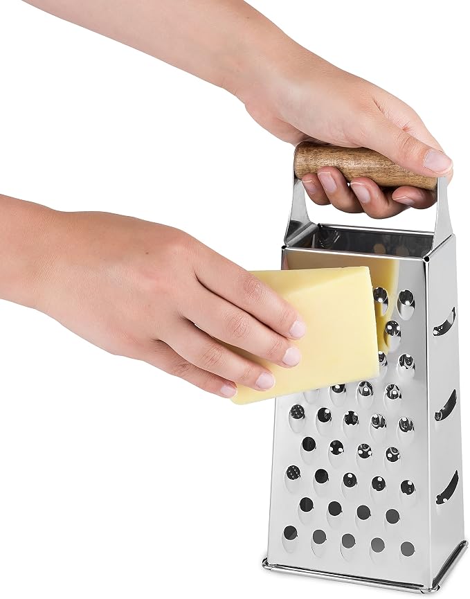 Twine Acacia Wood Handled Cheese Grater, Stainless Steel Grater, Citrus Zester - Image 7
