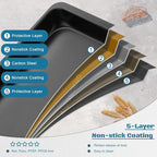 Baking Sheet Pans, Cookie Tray, Nonstick Heavy Carbon Steel Bakeware, 12 X 7.5 - Image 3