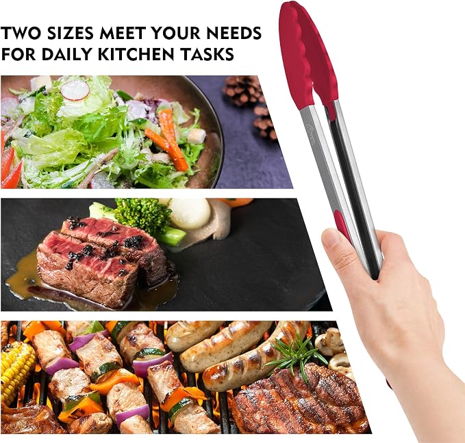 HOTEC Premium Stainless Steel Locking Kitchen Tongs - Image 7