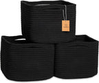 NaturalCozy Storage Cubes 9”x9”x7”Cotton Rope Woven Baskets by NaturalCozy