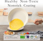 ESLITE LIFE Nonstick Ceramic Frying Pan Skillet, Non-Toxic Egg Omelette Kitchen - Image 3