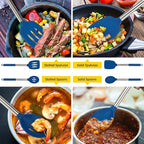 4 Pack Silicone Utensils Set，Non Stick Solid Spatulas, Slotted Spoons - Image 2
