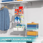 5 Tier Closet Hanging Organizer, Clothes Hanging Shelves - Image 6