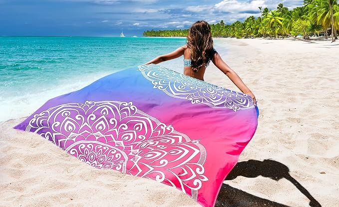 HIHOHO Beach Blanket Waterproof Sandproof Extra Large Beach Mat 79" X - Image 6