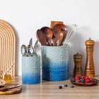 LOVECASA Utensil Holder, 7.2"+5.4" Ceramic Utensil Holder - Image 4