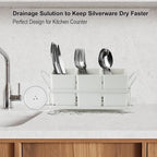 KAQAHIDO Utensil Caddy with Drain Holes, Cutlery Organizer - Image 2