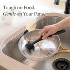 Earth & Mango Magnetic Dish Brush & Scraper, Snaps to Sink, Non-Scratch - Image 4