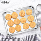 E-far Stainless Steel Baking Sheets Set of 4, 12.4” x9.7” Baking Cookie Sheets - Image 7