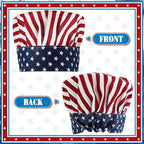 SATINIOR USA 4th of July Flag Kitchen Chef Hat Adjustable Apron 250th - Image 4