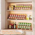Expandable Can Organizer for Pantry, 3-Tier Adjustable Bamboo & Iron Can Rack - Image 4