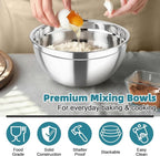 TeamFar Mixing Bowls, Stainless Steel Nesting Salad Bowls - Image 5