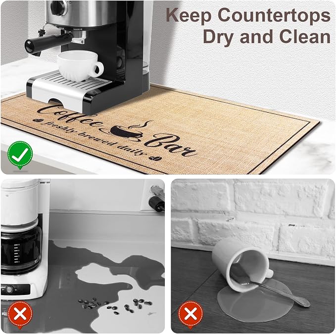 CooRug Absorbent Coffee Mat, Fashion Dish Drying Mat - Image 3