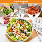 E-far Mixing Bowls with Lids, 6-Piece Stainless Steel Salad Bowls Metal Nesting - Image 4