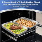 P&P CHEF 9 Inch Baking Cookie Sheet, Oven Pan Tray Stainless Steel Sheet Pan - Image 4