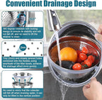 TeamFar Mixing Bowls with Colander Set, Stainless Steel Strainer and Nesting - Image 5