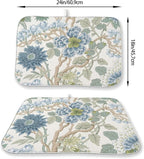 Chinoiserie Dish Drying Mat 18x24 Inch Vintage Sage Green Blue Floral Drying - Image 6
