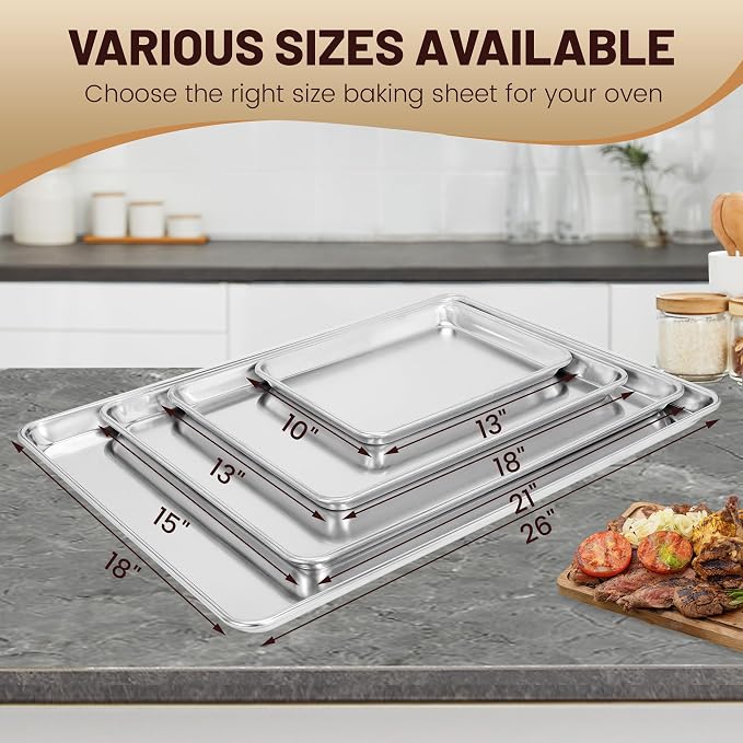 BIEAMA 6 Pack Quarter Size 13" × 10" Baking Sheet Pan Aluminum Commercial - Image 8
