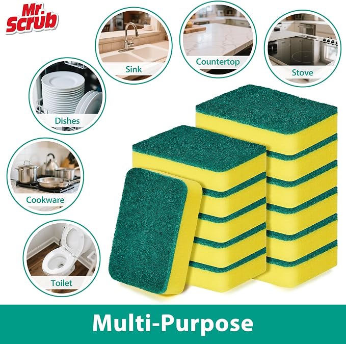 Mr. Scrub Sponges Kitchen Scrub Dish Sponge Scouring Pad, 24 Pack Cleaning - Image 5