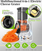Electric Cheese Grater Rotary Slicer-One-Touch Control Vegetable Slicer - Image 4