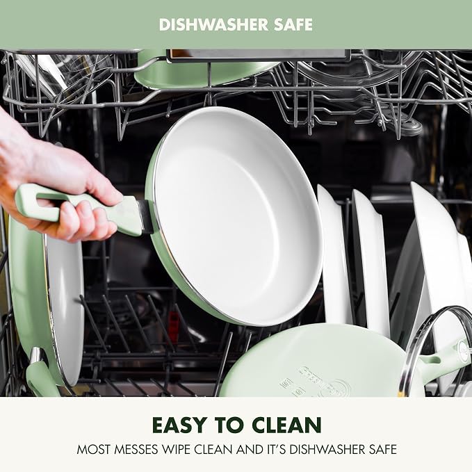 GreenPan Dover Healthy Ceramic Nonstick, 12 Piece Cookware Pots and Pans Set - Image 8