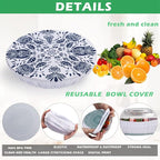 10Pcs Reusable Bowl Covers In 5 Size, Stretch Cloth Fabric Dish Cover Kitchen - Image 3