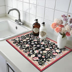 LOKHOM Floral Dish Drying Mat, Cuttable Hide Stain Drying Mat - Image 9