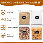 HKJ Chef 4 Pack Large Airtight Food Storage Containers - Image 5