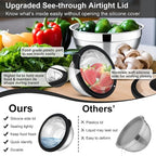 E-far Mixing Bowls Set of 5, Stainless Steel Salad Mixing Bowl - Image 2
