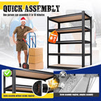71"H-35"W-15.7"D Garage Shelving-2050LBS 5 Tier Storage Shelves, Adjustable - Image 5