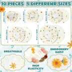 Patelai 10 Pcs Bowl Covers Reusable in 5 Size Stretch Cloth Fabric Elastic Food - Image 3