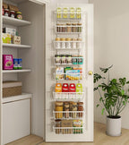Mefirt White 12 Inch Wide Narrow Over The Door Pantry Organizer, Pantry by Mefirt