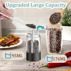 Gravity Electric Salt and Pepper Grinder Set, Automatic Salt Pepper Mill Grinder - Image 6