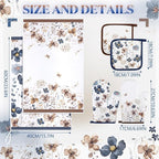 Teenyyou 6 Pcs Spring Brown Poppy Floral Kitchen Towels Oven Mitts and Pot - Image 5