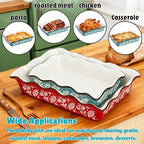 2 Pack Ceramic Baking Dishes, Large Rectangular Casserole Dish Lasagna Pan - Image 3