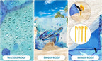 WIWIGO Beach Blanket Waterproof Sandproof Beach Mat 79" X 83"/10'x9'for 2-8 - Image 3