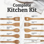 PriorityChef Wooden Spoons for Cooking, Non Scratch Bamboo Cooking Utensils - Image 3