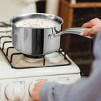 Stainless Steel Saucepan with Tempered Glass Lid, 2.5 Quart Multipurpose - Image 7