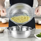 Stainless Steel Colander for Kitchen, 2.5QT Rice Washer Strainer - Image 2