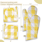 Buffalo Plaid Check Oven Mitts and Pot Holders Set, 100% Cotton, Heat Resistant - Image 4