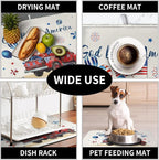 4th of July Drying Mat for Kitchen Counter 18 x 24 Inch US Independence Day - Image 7