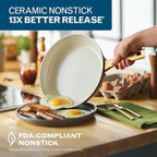Farberware Forged Induction Ceramic Nonstick Cookware Set, Taupe Pots & Pans - Image 5