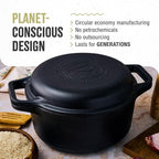 Victoria 6-Quart Cast Iron Combo Cooker, Combination Dutch Oven and Skillet - Image 5