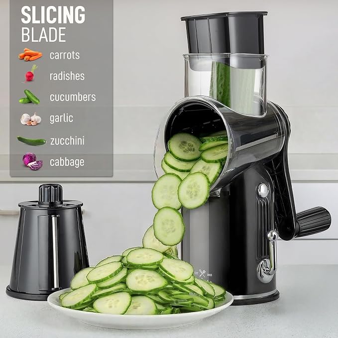 Zulay Kitchen Rotary Cheese Grater 5 Blade Cheese Shredder - Image 5