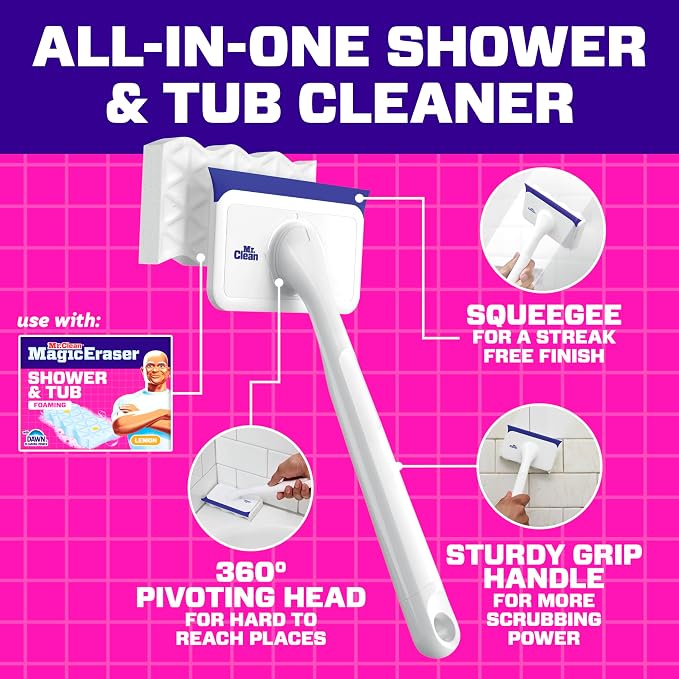Mr. Clean Magic Eraser Shower & Tub Scrubber, Bathroom Cleaner, All in One - Image 8