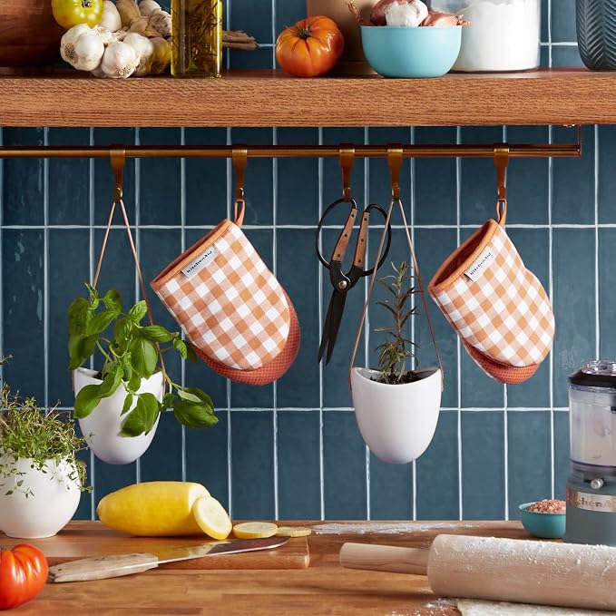 KitchenAid Gingham Mini Oven Mitt 2-Pack Set - Image 2