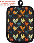 Pot Holders Set of 2 Heat Resistant 480 ℉Non Slip Clear Silicone Printed - Image 4