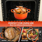 P&P CHEF 6QT Enameled Dutch Oven, Cast Iron Dutch Oven Pot - Image 7