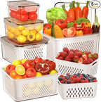 5 PCS Large Fruit Storage Containers by PONYCROSSINGTHERIVER