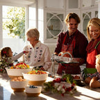 HASENSE Nesting Ceramic Mixing Bowls Set of 4, 2.1/1.5/1.0/0.5 Qt White & - Image 2