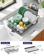 Kitsure Dish Drying Rack for Kitchen Counter, Stainless Steel Sink Organization - Image 2
